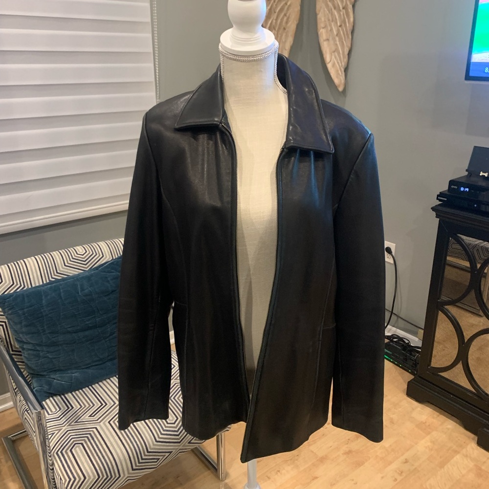 liz claiborne real leather jacket